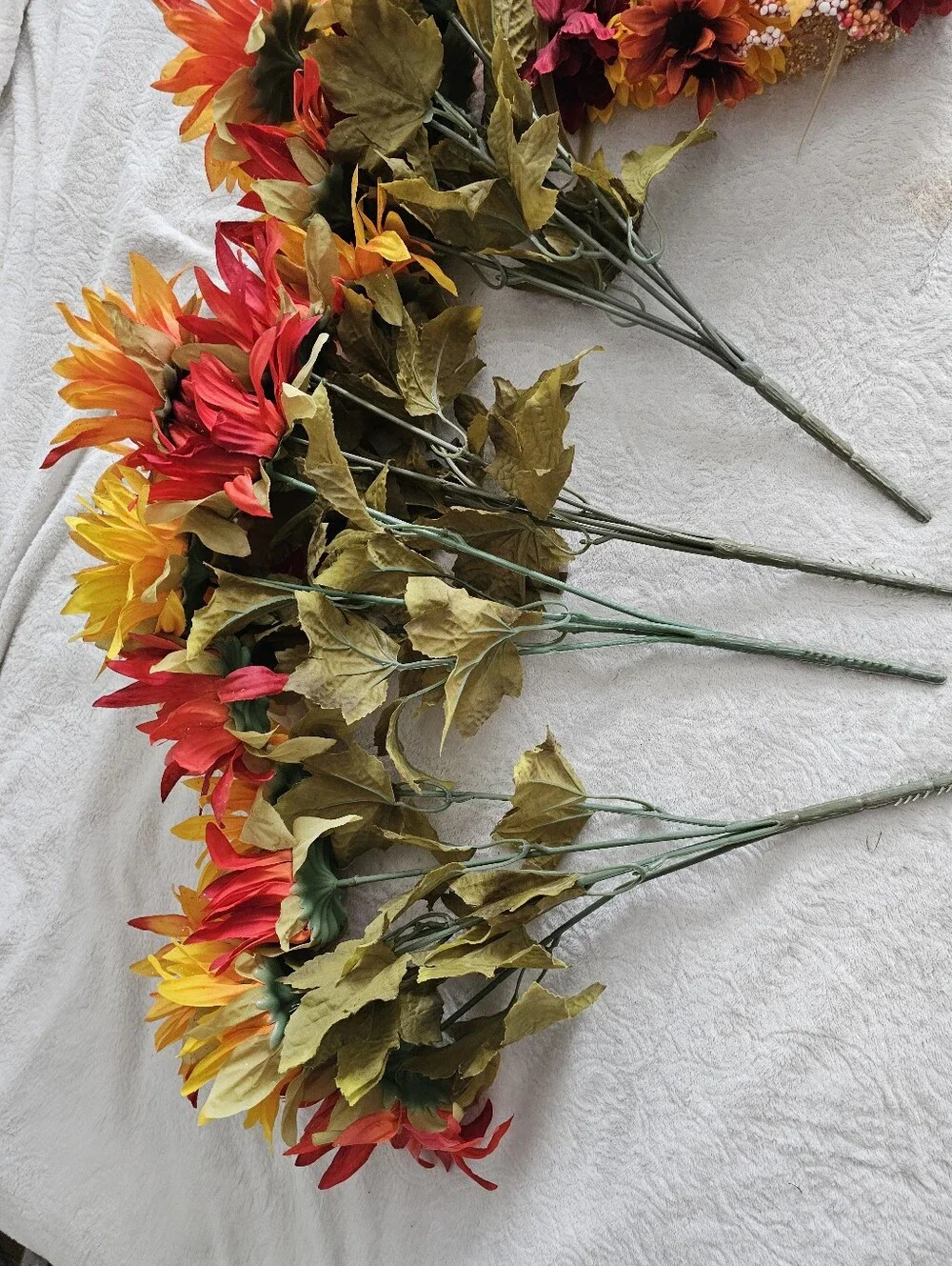 Artificial Sunflower Bouquet in Yellow and Orange - Home Accents